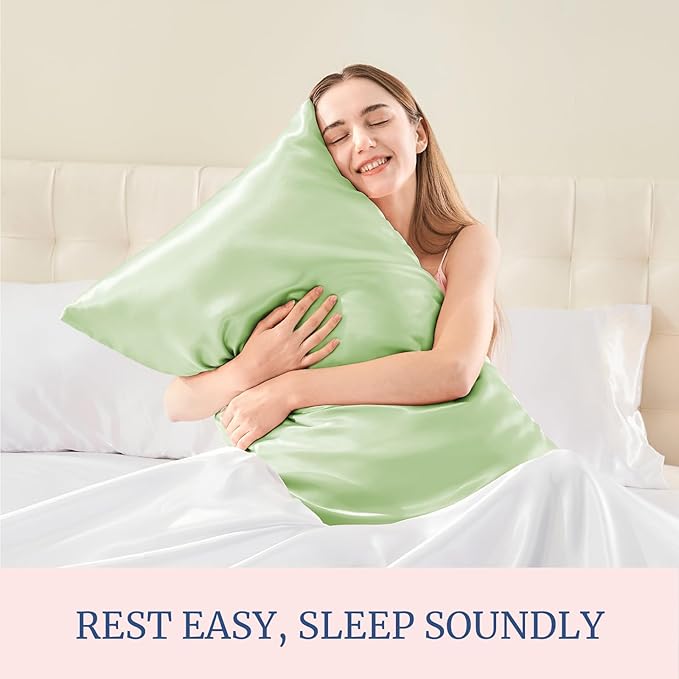 BEDELITE Satin Pillowcase for Hair and Skin, Super Soft and Cooling Similar to Silk Pillow Cases 2 Pack with Envelope Closure, Gift for Women Men(20"x30" Queen Size, Gleam)