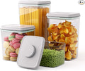 Pop Storage Set – 4 Pack Airtight Food-Grade Containers with Lids, BPA-Free, with Measurement Marks for Flour, Sugar, Pantry Organization