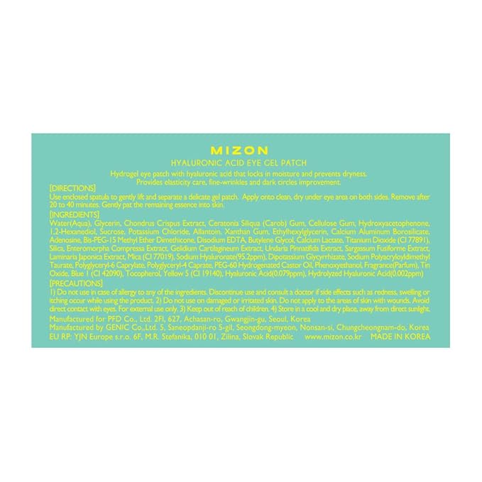 MIZON Triple Hyaluronic Acid Eye Gel Patches – Hydrogel Eye Masks with Seaweed Extract for Deep Hydration, Plumping & Soothing – 60 Pcs Under-Eye Treatment for Dryness & Fine Lines