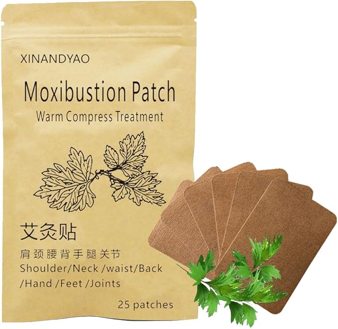 25 Patches Moxibustion Herbal Warming Patch – Mugwort Self-Heating Pads, Comfort for Back, Neck, Shoulder, Knee & Joints, Traditional Chinese Inspired (12 * 8cm)