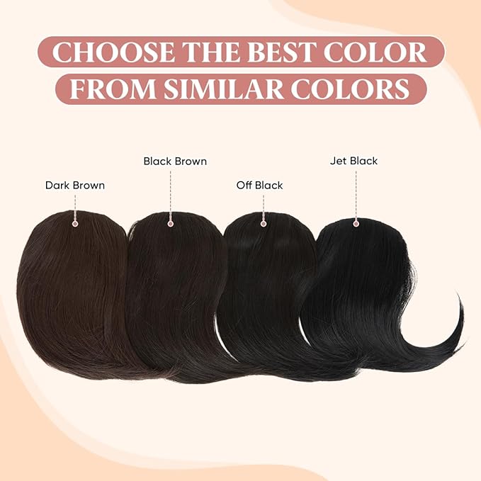 SARLA Jet Black Clip in Side Bangs Straight Synthetic Hair Extension One Piece for Women