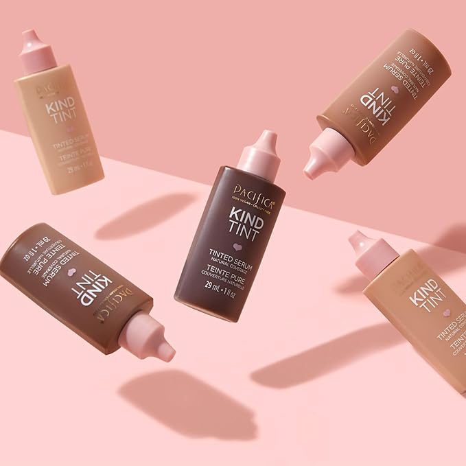 Pacifica Beauty Kind Tint Tinted Serum, Skincare, Vegan Collagen, Hyaluronic Acid, Vitamin C, Niacinamide, Caffeine, Hydrating, Lightweight Foundation, Natural Dewy Skin, Shade 11, 1 fl oz (1 Count)