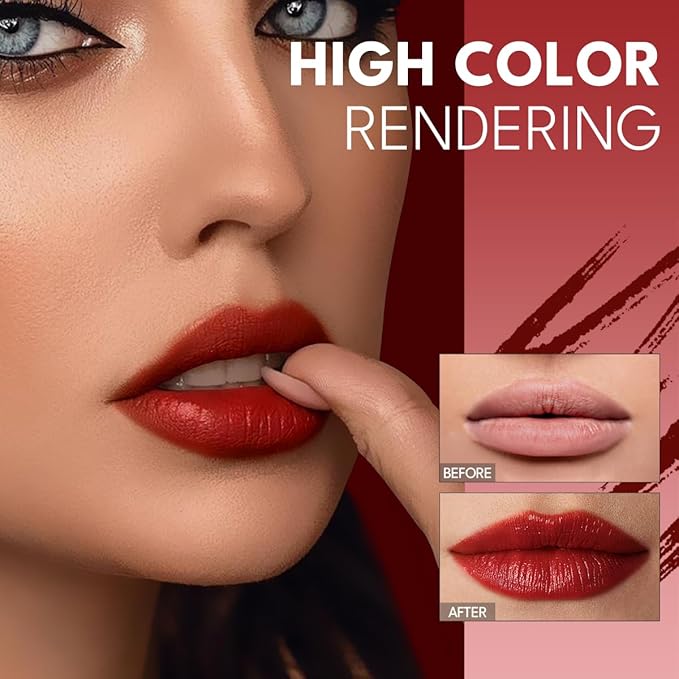 tinted lip balm, Conditioning & Nourishing Lip Balm, Matching concealer to cover lip lines and enhance color development- RED DAHLIA