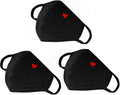 comfso Fashion Cute Heart Face Protection with Adjustable Nose Bridge - Christmas Gifts, Gifts for Women, Unisex Cotton Cloth Heart Masks, Washable Reusable Warm for Outdoor Activities