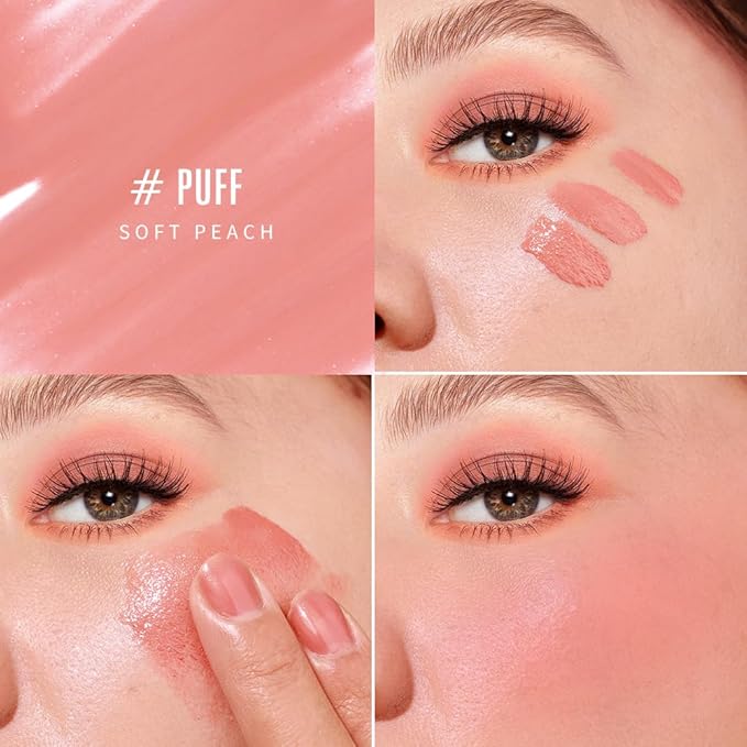 KIMUSE Soft Cream Blush Makeup, Liquid Blush for Cheeks, Weightless, Long-Wearing, Smudge Proof, Natural-Looking, Dewy Finish