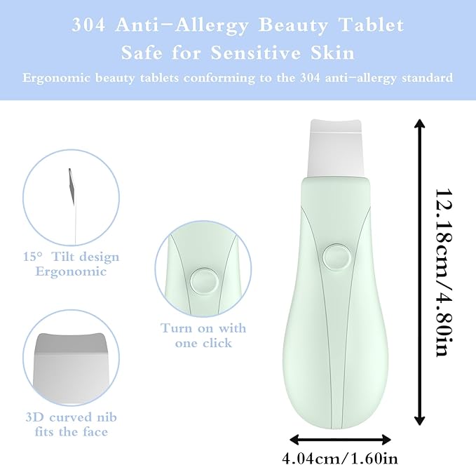 Skin Scrubber Face Spatula Skin Spatula Pore Cleaner Blackhead Remover Tools for Facial Deep Cleansing Skin Care Tool for Men and Women (Green)