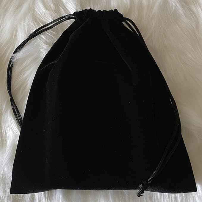Aestivate 8 Pack Large Velvet Drawstring Pouch, Velvet Bag 8×10 Inch Storage Bag Cosmetics Pouches Dust Bag 8 Pieces(Black)