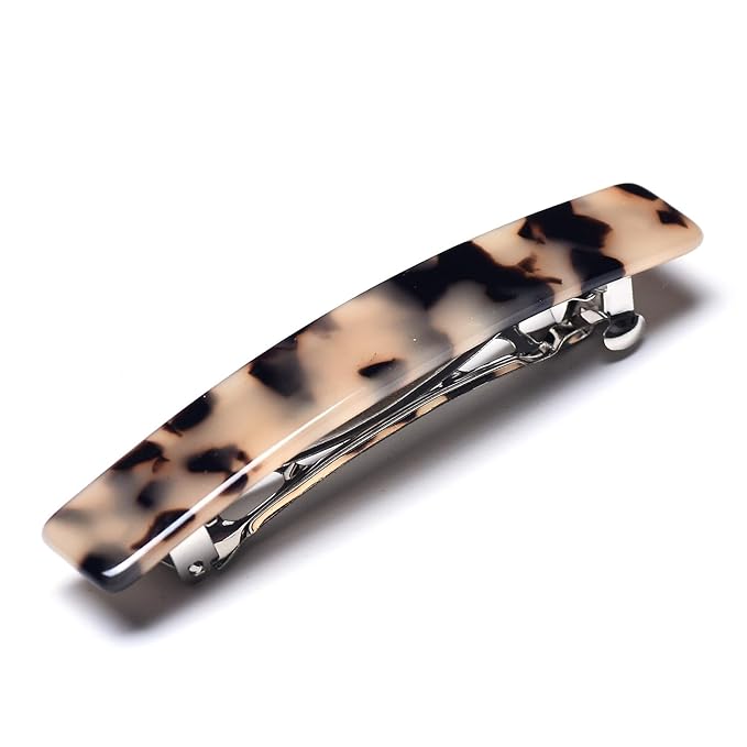 Fsmiling Hair Barrettes for Women French Hair Barrette Clip Small Acetate Hair Clips Barrette No Slip Hair Accessories 3-Pack