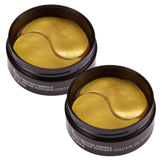 MIZON 24K Gold and Snail Mucin Hydrogel Under Eye Patches for Puffy Eyes Dark Circles Moisturizing Fine Lines Korean Skincare Pack of (Pack of 2, 120 Pairs)