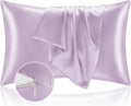 BEDELITE Satin Pillowcase with Zipper, Lavender Pillow Cases Queen Size Set of 2, Super Soft and Cooling Similar to Silk Pillow Cases, Gift for Women Men(20x30 Inches)