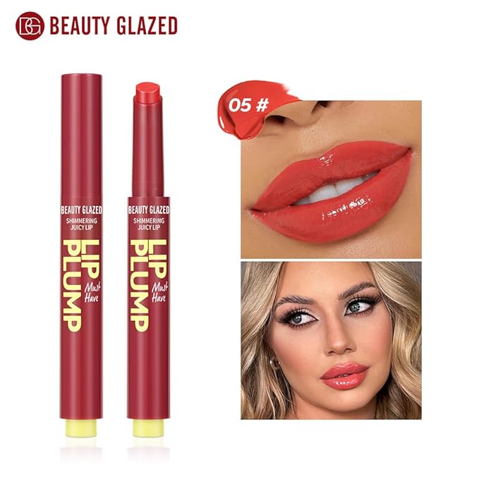 MAEPEOR Hydrating Lip Plumper 12 Colors Moisturizing Shiny Juicy Lip Balm Long Lasting Nourishing Lip Pluming Balm（Color 05)