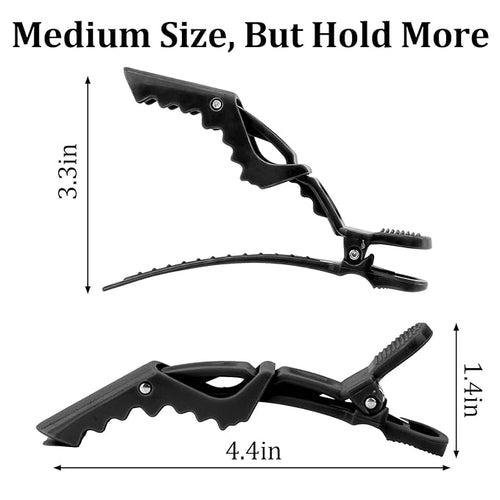 30 Pack Alligator Hair Clips for Styling, Sectioning Crocodile hair Clips Professional Barber Accessories for Salon of Thick Curly Volume Hair (Black)