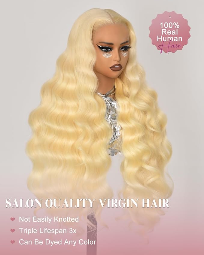 28 Inch Wear And Go Glueless 613 9x6 HD lace front wig Human Hair Pre Plucked Pre Cut For Beginners Human Hair 180% Density Body Wave Lace Front Wigs No Glue Pre Cut 3 Seconds To Wear Glueless Wig