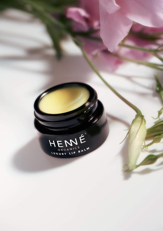 Henné Organics Luxury Lip Balm - Natural and Organic Moisturizer - 0.35 Ounce Jar