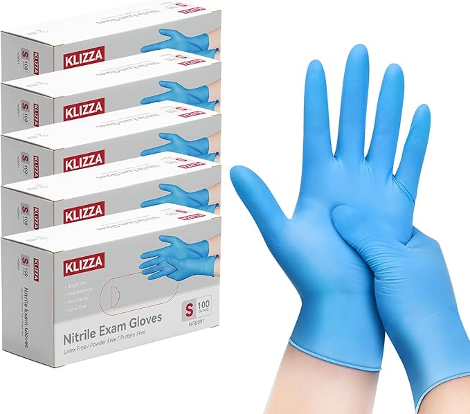 Blue Nitrile Gloves Disposable, Latex & Powder Free, Food Safe Gloves for Cooking Kitchen Cleaning Healthcare Salons