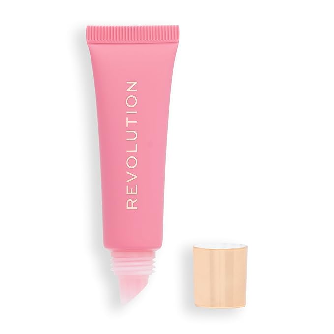 Revolution Beauty, Juicy Peptide Lip Balm, Hydrating & Plumping Lip Balm with Sheer Color, Infused with Vitamin E & Peptides, Pink Strawberry, 0.27 Fl. Oz