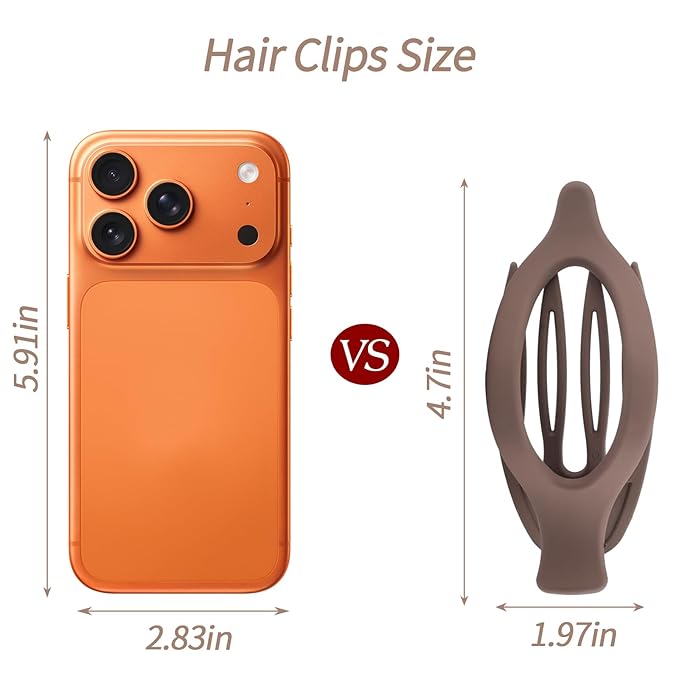 6 Packs Flat Claw Clips for Women, French Concord Flat Hair Clip, Matte Curved Hair Claws Clip for Thin Thick Hair, Lay Down Claws Clips, Durable Strong Hold Hair Clip, Christmas Gifts