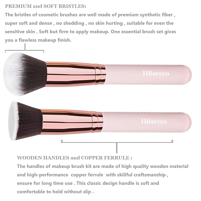 PHOERA Foundation,Mushroom Head Air Cushion CC Cream Natural Foundation, PHOERA Primer, PHOERA Powder, Kabuki Makeup Brushes Foundation Brush Powder Brush (101 Porcelain+01 Ivory CC)
