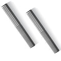 PERFEHAIR 2-Pack Professional Round Tooth Hair Cutting Comb - 9 Inch, Black Carbon Fiber Anti-Static & Heat Resistant, Durable Barber Combs with Fine & Wide Tooth for Precise Haircut for Men & Women