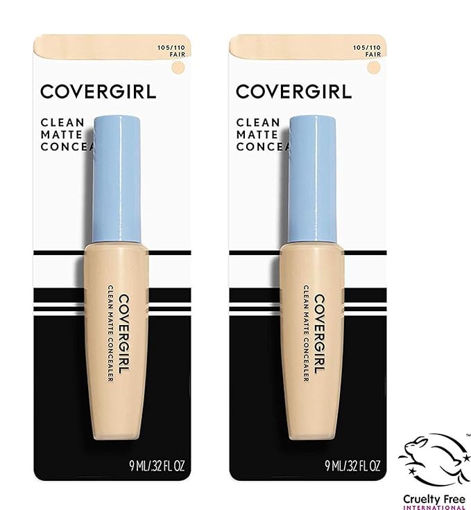 COVERGIRL Clean Matte Concealer, Fair 110, 0.37 Fl Oz, 2 Count