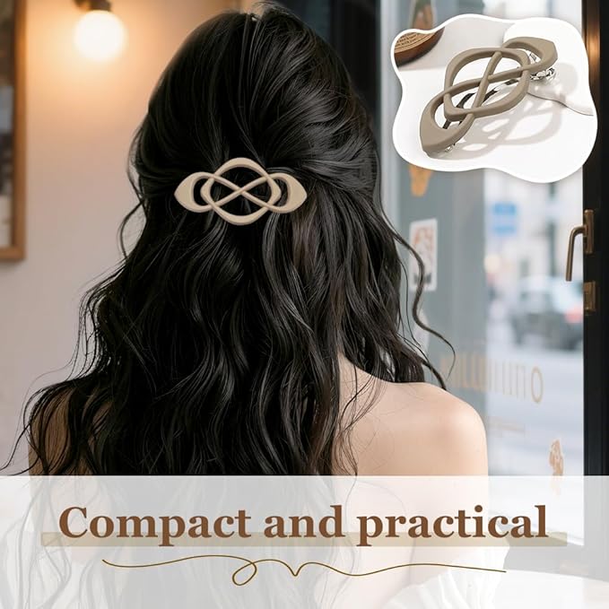 4 Pack Vintage French Barrette Hair Clips, 2025 New Hair Accessories for Women, Strong Hold No Slip Styling (Brown)