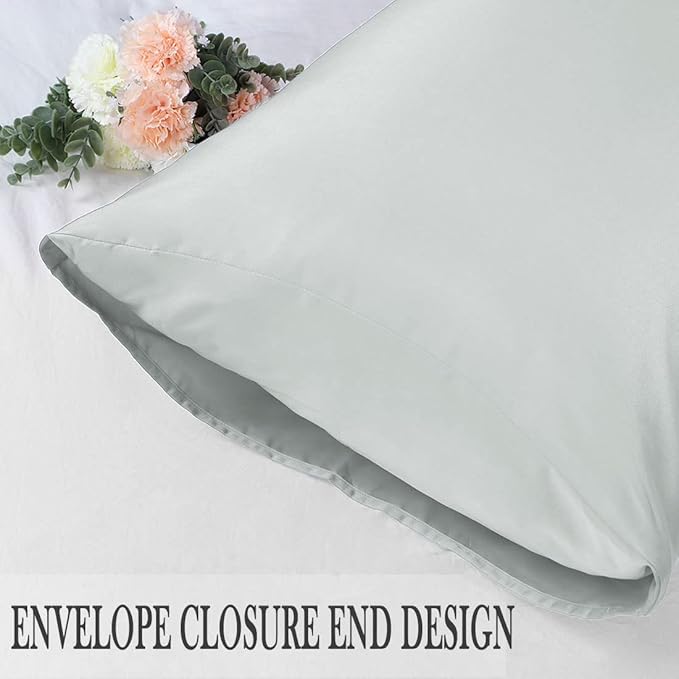 uxcell 2 Pack Silk Satin Pillowcase for Hair and Skin, Cool, Silky, Soft Breathable Pillow Cases Travel Size 14x20 Inch Sateen Pillowcase Light Gray with Envelope Closure