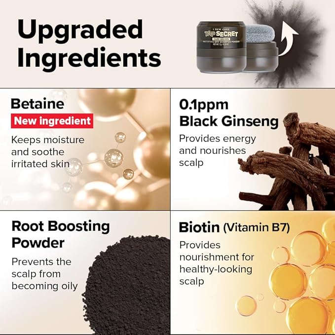 I DEW CARE Biotin Clarifying Dry Shampoo - Tap Secret Dark Original & Dark Brown Duo set | Strengthening & Volumizing, Powder Type, Refillable, Travel size, Brunette, Beauty Gift Sets, 0.29 Oz * 2ea