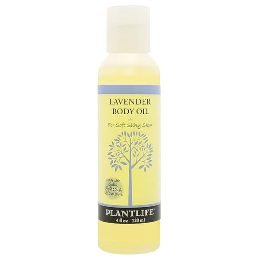 Plantlife Lavender Body Oil - Moisturizing Natural Body Oil for All Skin Types - Nourishing Dry Skin and Making It Feel Soft and Silky for Women & Men - Bath, Body & Massage Oil - 4oz
