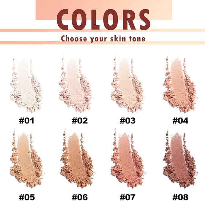 Oil Control Face Pressed Powder, Matte powder setting powder, long-lasting and waterproof loose powder, Flawless Lightweight Face Cosmetics, Cruelty-free, (06, 1 Pcs)