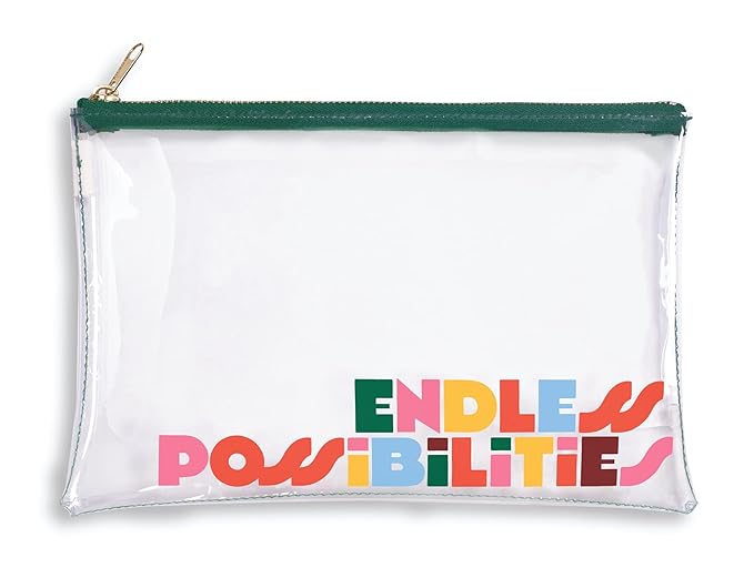 ban.do Getaway Travel Accessories Set, Vacation Essentials Pack Includes Zipper Pouch, Eye Sleeping Mask, Luggage Tag, and Hair Scrunchie, Endless Possibilities