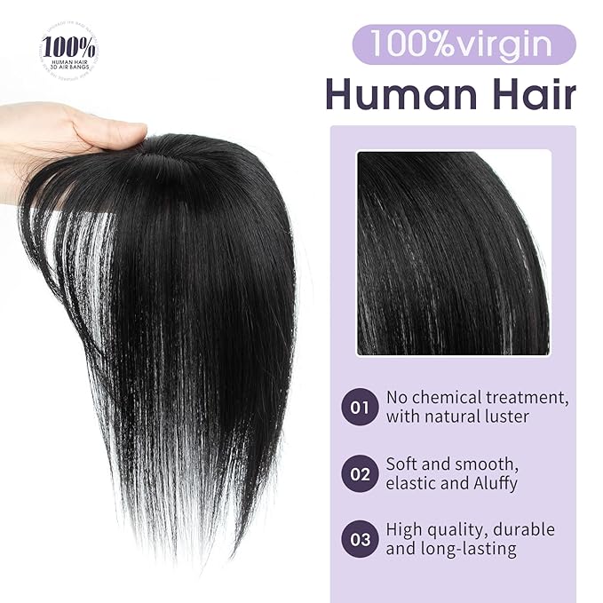 Real Human Hair Topper for Women with Thinning Hair 100% Real Remy Hair Topper for Women, Clip In Hairpiece for Thinning Hairpiece for White HairRoots Cover(8inch, Jet Black)