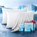 Ultra-Chill Cooling Pillowcase Set of 2 for Hot Sleepers, Softer Than Silk Pillow Cases for Protecting Hair & Skin, Breathable Bed Pillow Covers w/Zipper, Gifts for Women & Men (White, Queen)