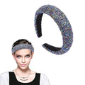 Fashion Wide Headband for Women Colorful Jeweled Glitter Headband Comfortable High Elastic Head Band Hairband Hair Hoop Hair Accessories for Womens