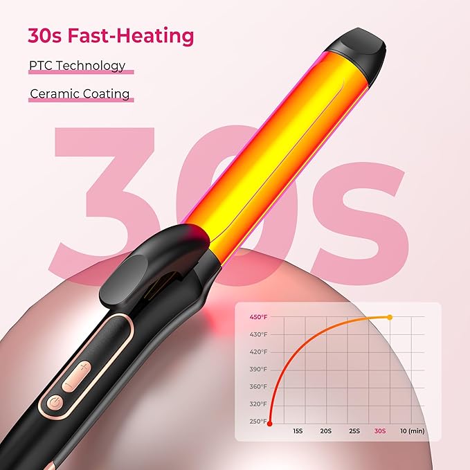 2 in 1 Curler and Straightener Travel Dual Voltage Curling Iron 1.25 Inch Normal Size Hair Curler Ceramic with EU/UK Plug Adapter for Travel Curling Wand Adjustable Temperature and Anti-Tangle