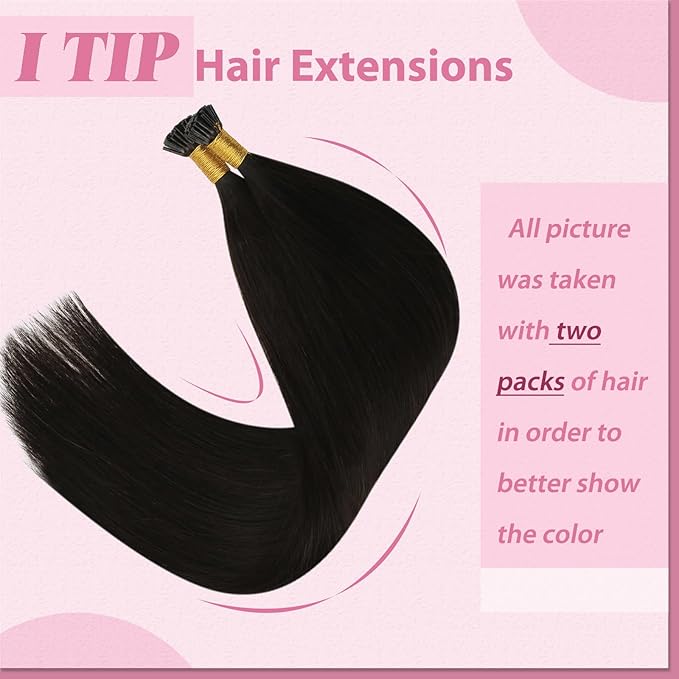 YoungSee I Tip Hair Extensions Dark Brown 22Inch I tip Hair Extensions Human Hair Brown 50g Itip Hair Extension Human Hair 50s Itips Natural Hair Extension for Straight Hair