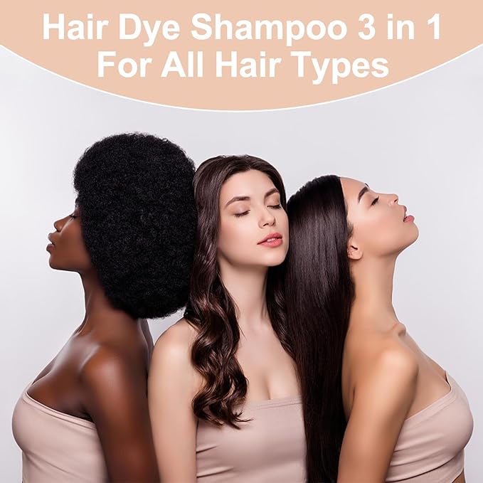 Wine Red Hair Dye for Men and Women, Hair Color Shampoo For Home Use, 16.9 Fl Oz Shampoo Para Canas (Wine Red)