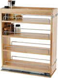 DINDON Pull Out Spice Rack Organizer for Cabinet, (5" W x 21.9" D x 25.2" H) Multi-Use Wood Pull Out Cabinet Organizer Slide Out Shelf Cabinet Storage for Kitchen, Pantry Organization