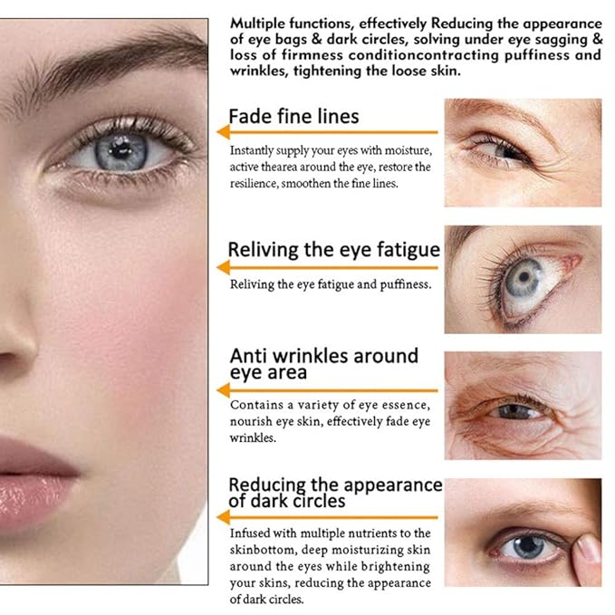 Eye Peptide Serum Eye Massage Roller Nourishing Relieve Loose Eye Bags Dark Circles Eye Skin Care Under Eye Cream for Fine Wrinkles and Puffiness Daily Skincare(Nourishing Grey)