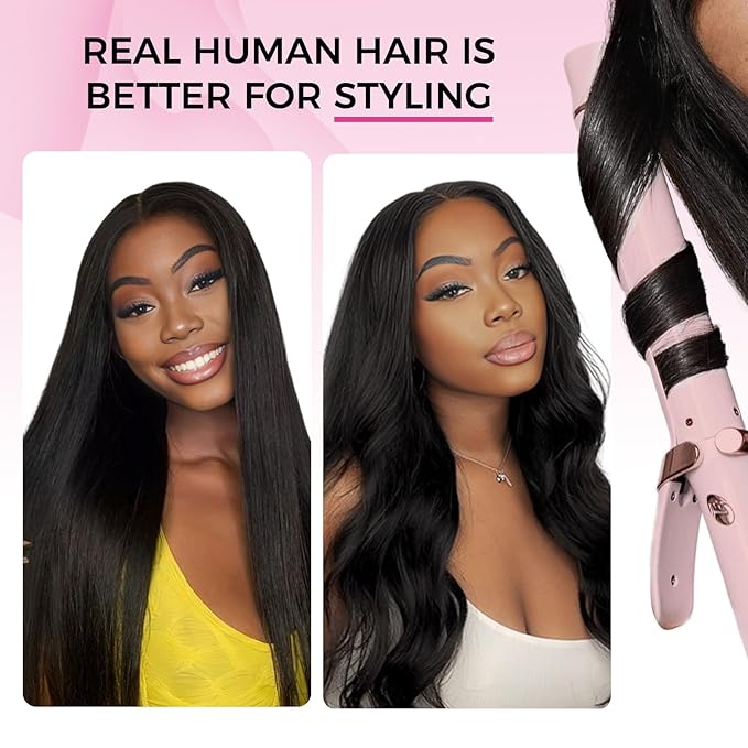 Lashey Seamless Clip in Hair Extensions Human Hair Extensions, 160g 9pcs Straight Natural Black Fuller Real Human Hair Clip in Extensions 16 Inch