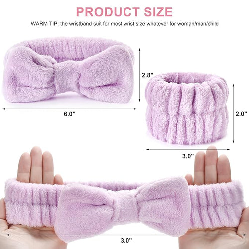 6Pack Headbands and Wristband Set for Washing Face, Spa Skincare Makeup Headband, wrist bands and hair band for face wash, for Women and Teen Girl skincare tools Gifts