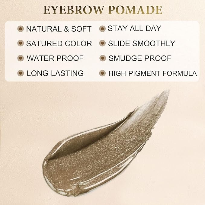 Eyebrow Pomade - Waterproof Brow Pomade for Long-lasting Results,Smudge Proof and Sweat Resistant Formula,Natural Eyebrow Makeup for All Skin Types and Tones - Blonde