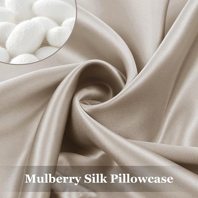 Adubor 100% Silk Pillowcase - Mulberry Silk Pillow Cases, 23 Momme 6A Grade Fibers, Silk Pillow Case for Hair and Skin Health, with Hidden Zipper (Queen 20''x30'', Apricot, 1PC)