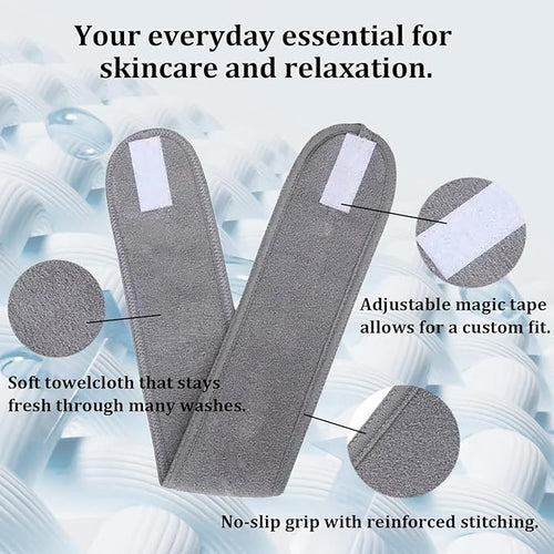 4 Pack Adjustable Makeup Headbands – Non-Slip Spa & Facial Hair Wrap, Washable Headband for Shower, Yoga, Gym, Salon & Home Use (Fits All),HZFD-BC