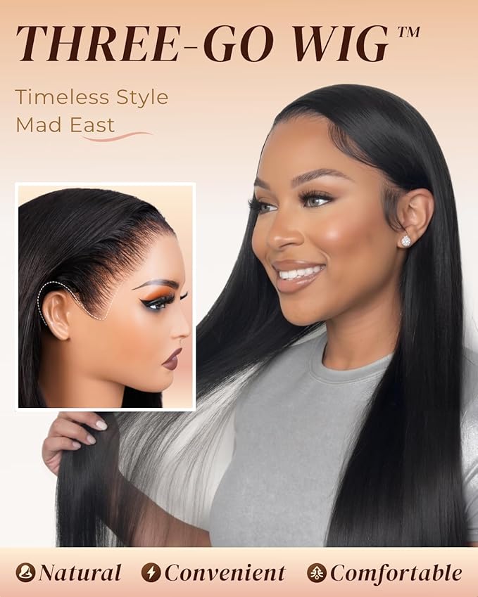 Arabella Hair 13x6 Lace Front Wigs Human Hair 210% Density Glueless Wig Human Hair 100% Straight Human Hair Wigs 12A Pre Plucked Pre-Bleached Pre-Cut Glueless Wig (18inch,13x6 Straight Hair)