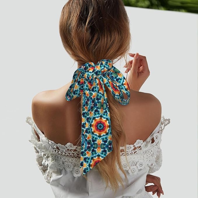 Headbands Head Hairband for Women Girls Lady, Novelty Boho Style Hair Scarf Running Athletic Sweat Band Headbands Hairlace Necktie Hair Decor, Colorful Tie Dye Art