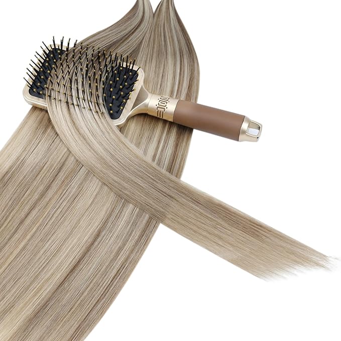 YoungSee Utip Hair Extensions Human Hair Long Straight U Tip Real Hair Extension Light Brown Highlights Blonde K Tips Human Hair Extensions Hot Fusion Ktip Extenesion Remy Hair Add Length 24In 50s/50g