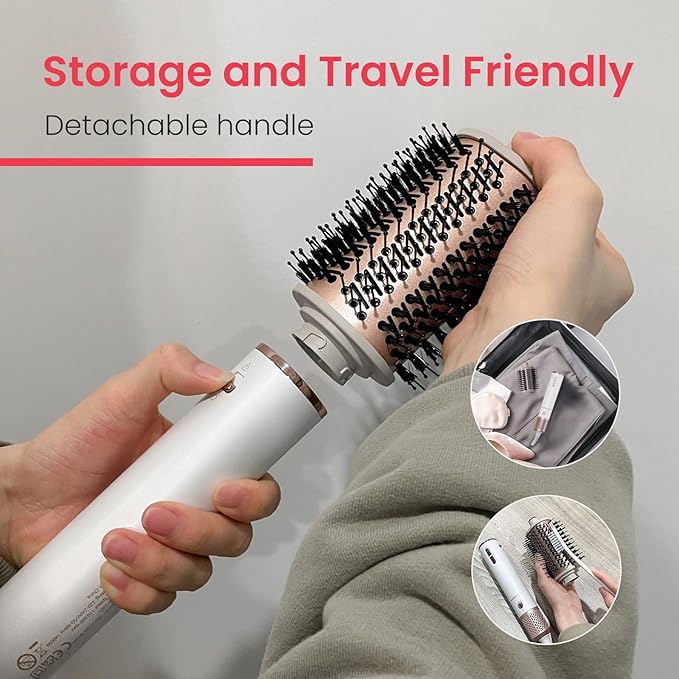 Hair Dryer Brush Volumizer, 110,000 RPM High-Speed Ionic Hair Dryer for Fast Drying, Curling, Volumizing & Straightening, 1400W, No Heat Damage Blowout Brush