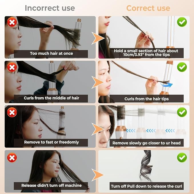 6 in 1 Hair Dryer Brush, Upgrade Detachable Blow Dryer Air Styler Wrap Curler, Hot Air Brush Curly Twist Curling Iron, Negative Ion Blow Dryer Hot Styler, Travel Hair Styling Tool