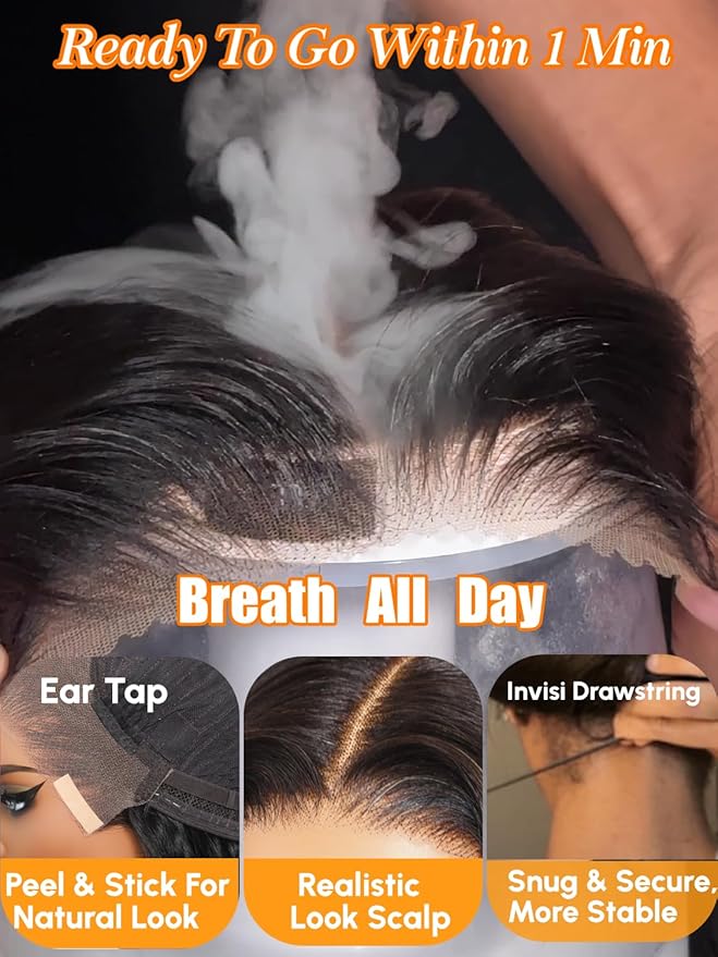 Julia Hair 13x4 Pre Everything Chestnut Brown Highlight Yaki Loose Body Wave Wig With Drawstring Glueless Wigs Human Hair HD Lace Frontal Wig Bleached Knots Ready to Go 24 Inch