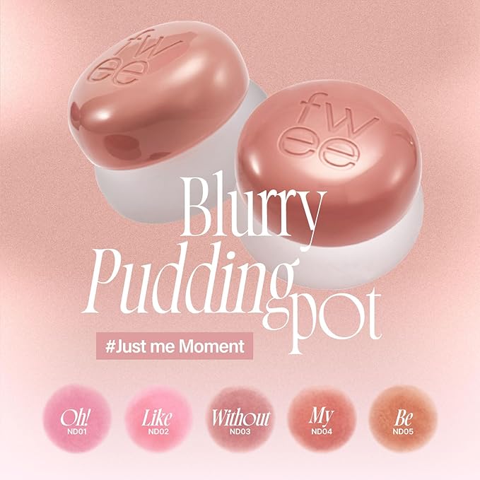 Lip&Cheek Blurry Pudding Pot | Just me Moment - My | Makeup Blush, Buildable Lightweight, Multi-Use Soft Matte Finish | 5g
